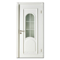 Gabon Hemlock Luxury Art Glass Design Double Door Solid Wood Door For Village Main Front Interior